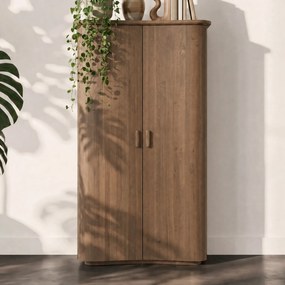 Hoge Design Kast Eikenhout Bruin - 120x50x210cm.