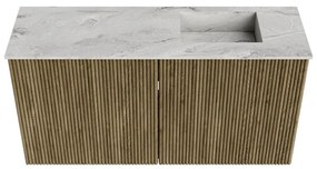 Mondiaz Joya DLux 80cm toiletmeubel dusk met wastafel faye rechts zonder kraangat glace