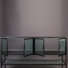 Dutchbone Boli Dressoir Met Ribbel Glas - 150x38x90cm.