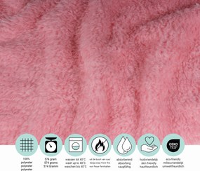 Teddy Fleece Deken - Ultrazacht - 130x170 - roze