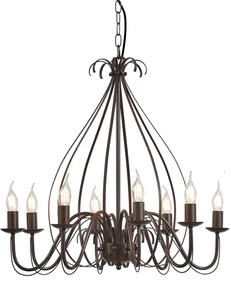 Eettafel / Eetkamer Klassieke kroonluchter roestbruin 8-lichts - Giuseppe Klassiek / Antiek, Landelijk / Rustiek E14 rond Binnenverlichting Lamp