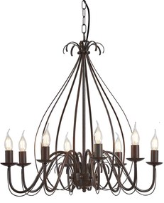 Eettafel / Eetkamer Klassieke kroonluchter roestbruin 8-lichts - Giuseppe Klassiek / Antiek, Landelijk / Rustiek E14 rond Binnenverlichting Lamp