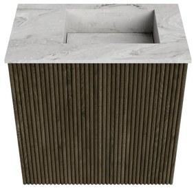 Mondiaz Joya DLux 40cm toiletmeubel shadow met wastafel faye rechts zonder kraangat glace