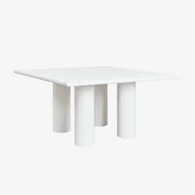 Vierkante Eettafel 150x150 Cm In Beton Lisboa Wit - Sklum