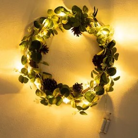 Kerstkrans met LED-verlichting Ø31 cm Eleanor Warm wit - Sklum