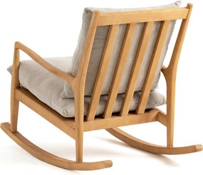 Schommelstoel van eikenhout, fineer en linnen, Dilma