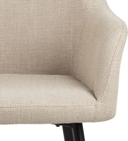 VERA Beige (stof Basel 24) - MODERNE KUIPVORMIGE GESTOFFEERDE STOEL VOOR WOONKAMER / LOFT