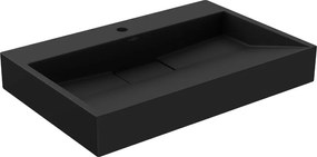 Mexen Ava opbouw wastafel van conglomerate 1/O 70 x 46 cm, zwart - 23017071