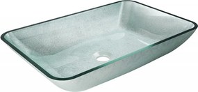 Mexen Megan glazen opbouw wastafel 56 x 36 cm, zilverkleurig - 24135611