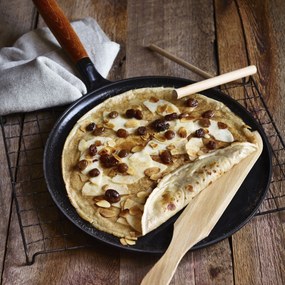Staub Pans Pannenkoekenpan met houten handvat 28 cm, Zwart - Pans - Staub