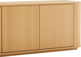 Eiken Tv-meubel Met Ronde Hoeken - 180x40x50cm.