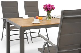 Verona Wood aluminium tuinset voor 4 personen Garden Point grijs