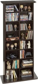 VEVOR Media Shelf, 8-laags cd-rek, 559x222x1295 mm, multimedia-opbergkast voor cd's, dvd's, boeken en games, kamerverdelerkast met 16 vakken voor woonkamer, thuiskantoor of opnameruimte