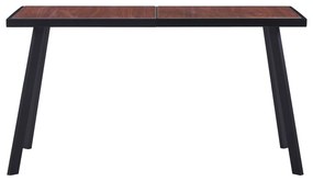 vidaXL Eettafel 140x70x75 cm MDF donkerhoutkleurig en zwart