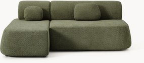 Hoekbankbed Pao van teddy-bouclé
