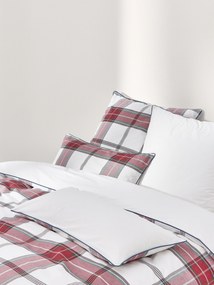 Geruit perkalkatoenen dekbedovertrek Scarlet
