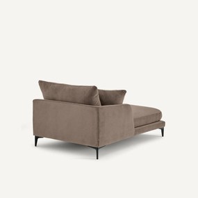 Longchair in stone-kleurig fluweel, MODERNISTE, ontwerp van Emmanuel Gallina