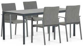 Tuinset 4 personen 180 cm Aluminium/textileen Grijs Lifestyle Garden Furniture Rome/Cesar