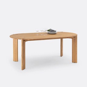 Eettafel, massief eiken, 6 tot 8 couverts, ELMO