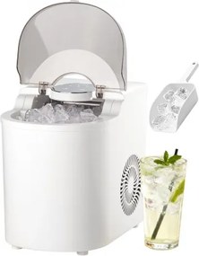 VEVOR Tafelmodel IJsblokjesmachine, 7 ijsblokjes in 6 minuten, 11,8 kg per dag, zelfreinigende machine met ijsschep, ijsblokjesmachine met 2 formaten ijs voor thuis, keuken, kantoor, bar, feest