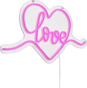 Neon wandlamp roze incl. LED - Love
