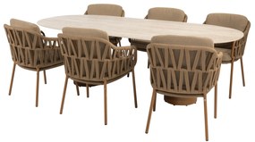 Colorado Biarritz dining tuinset 240x105xH75 cm 7 delig keramiek amber 4 Seasons Outdoor