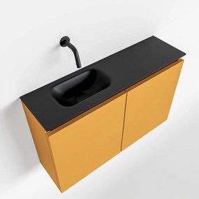 Mondiaz Ture 80cm toiletmeubel ocher met wastafel urban links geen kraangat
