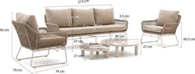 Stoel-bank loungeset Intenso  | 5 personen | Loungeset Beige | Rope (touw) | Kees Smit Tuinmeubelen