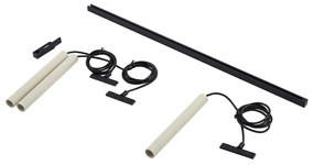 Modern railsysteem met 3 hanglampen beige met zwart 1-fase - Slimline Keno