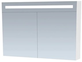 Brauer Promise Deluxe spiegelkast 100cm met 2 deuren en verlichting wit glans