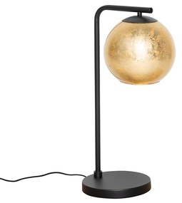Design tafellamp zwart met goud glas - Bert Design E27 Binnenverlichting Lamp
