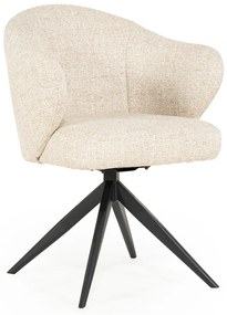 Eleonora Connor Eetkamerstoel Draaibaar Beige Stof
