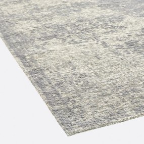 Vintage plat geweven vloerkleed met gebruikt effect, Osca