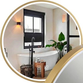 LED Spiegel 80cm MMJ BRUSH GOLD