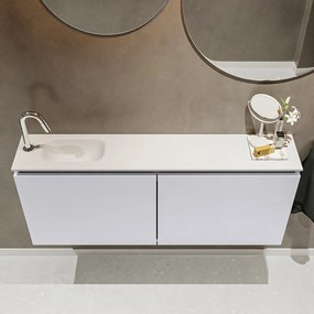 Mondiaz Ture 120cm toiletmeubel cale met wastafel talc links 1 kraangat