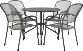 Carlo ronde stapelbare bistroset strekmetaal Ø90 cm. - Antraciet