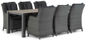 Tuinset 6 personen 240 cm Wicker Grijs Garden Collections Buckingham/Valley
