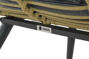 Tuinset 4 personen 90 cm Wicker/Aluminium/Aluminium/wicker Taupe Coco Azzano/Bistol