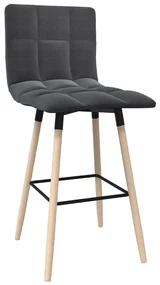 vidaXL Barkruk stof donkergrijs