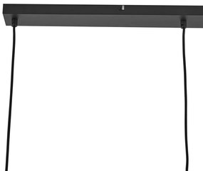 Design hanglamp zwart met regenboog glas langwerpig 3-lichts - Mallon