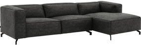Goossens Bank Calvin grijs, micro leer, 3,5-zits, modern design