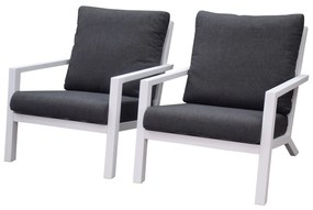 Malaga lounge balkonset 2 delig wit aluminium