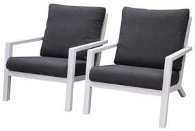 Malaga lounge balkonset 2 delig wit aluminium