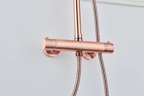 Saniclear Copper opbouw regendouche 30cm met thermostaatkraan en 3 standen handdouche koperkleurig