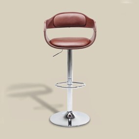 Retro Barkruk Bruin Leer