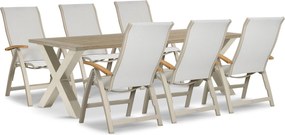 Tuinset 6 personen 240 cm Aluminium Taupe Presto Tarenta/Cardiff