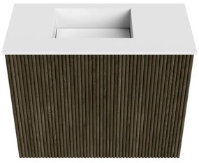 Mondiaz Joya 50cm toiletmeubel shadow met wastafel faye links zonder kraangat talc