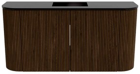 Mondiaz Joya 85cm toiletmeubel ronding links/rechts walnut met wastafel faye midden zonder kraangat urban