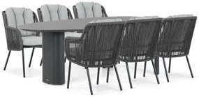Tuinset 6 personen 240 cm Aluminium/rope Grijs Santika Furniture Santika