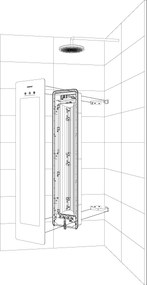 Sunshower Round Plus Medium Sand White infraroodlamp en UV 33x140x10cm hoekopbouw